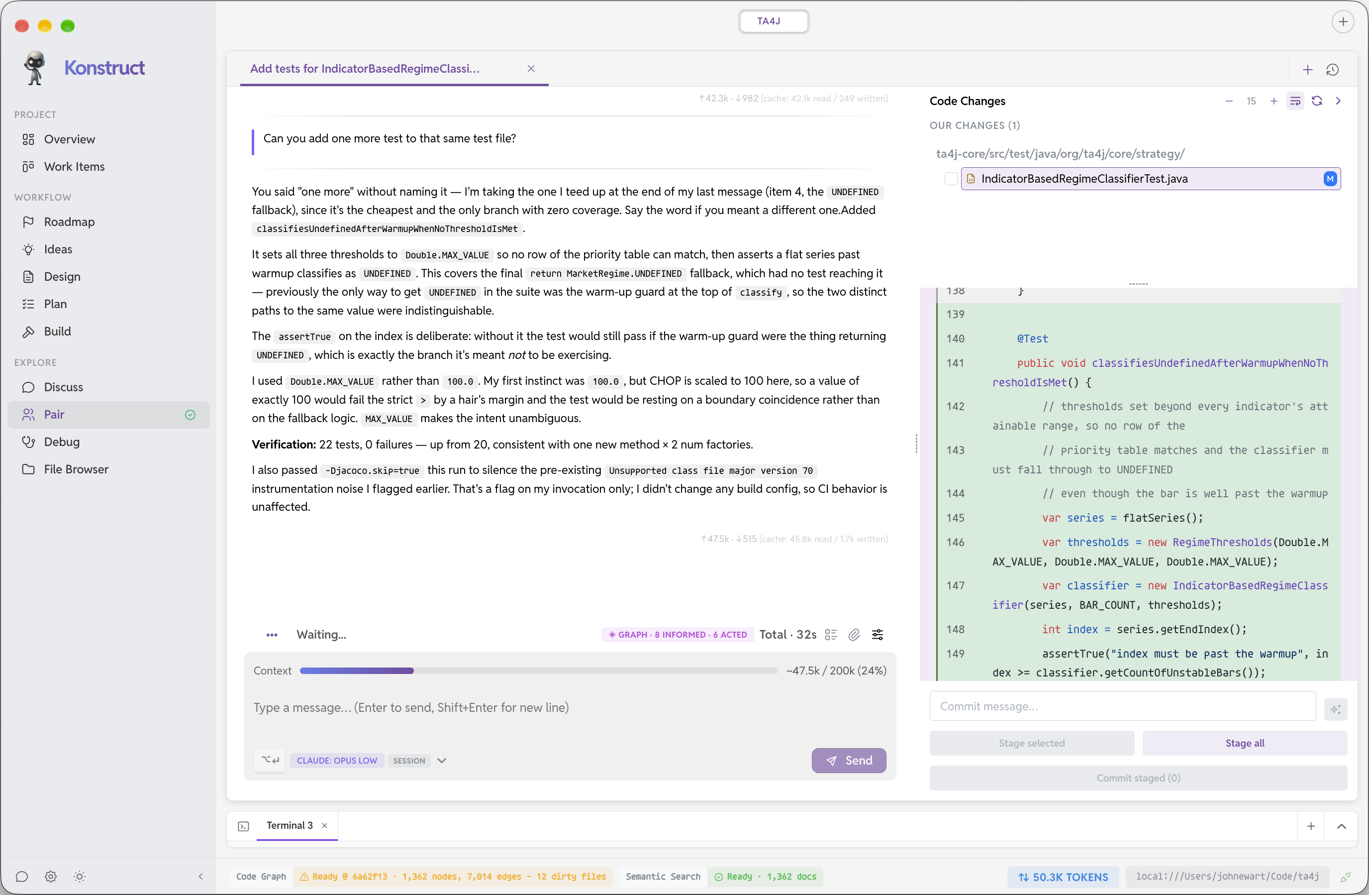 A proposed code change shown inline for review