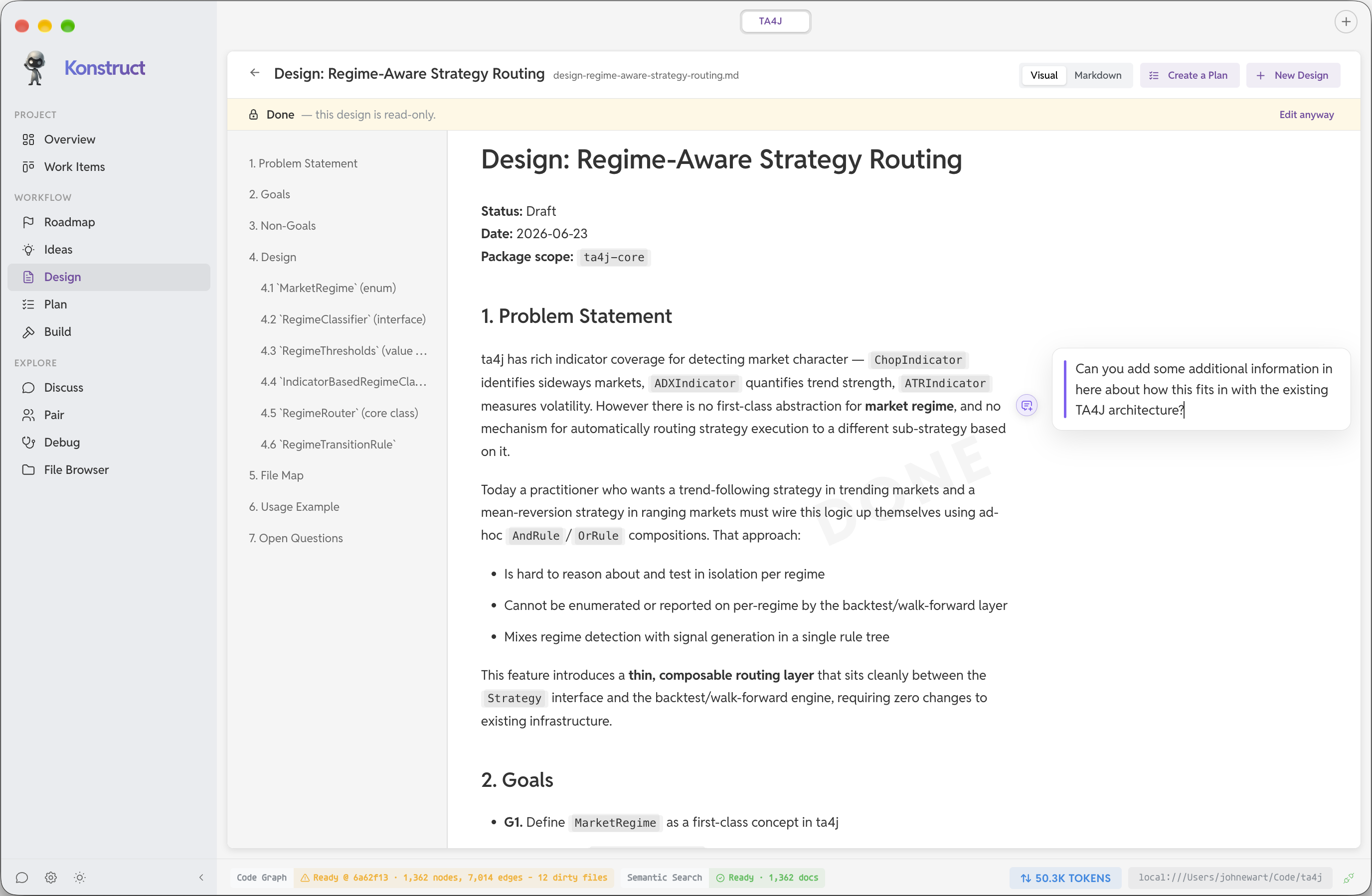 Write the design with an agent